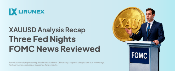 Gold market recap cover, three Fed nights of FOMC news reviewed for XAU/USD, Lirunex market education